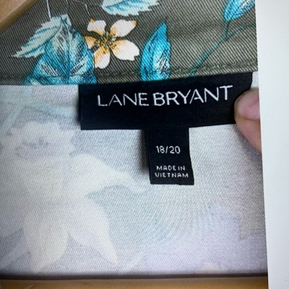 Lane Bryant Womens Twill Floral Print Cotton 4 Pockets Full Zip Jacket Sz 18/20 - Picture 9 of 12